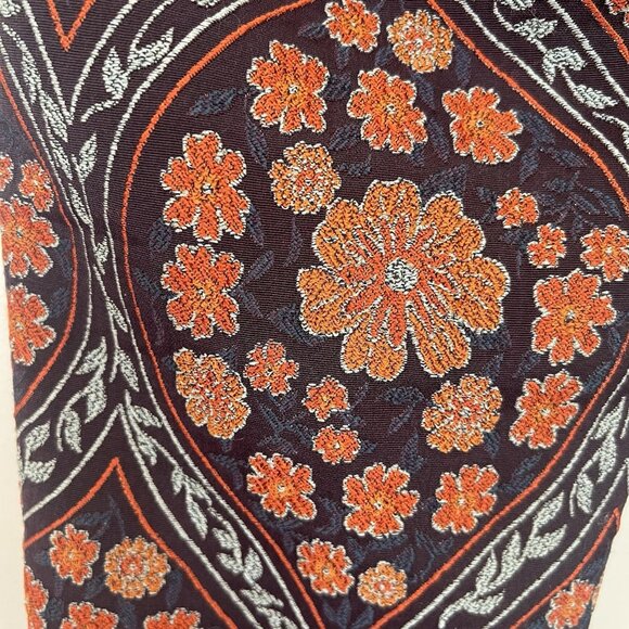 Anthropologie The Essential Slim Brocade 32x27 Ankle Brown Orange Blue Pants 8 - Picture 9 of 13